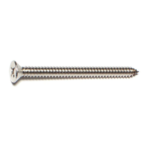 Monster Fastener 18-8 Stainless Steel Phillips Flat Head Sheet Metal Screws