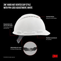3M™ Hard Hat Vented Cap Style with Pin-Lock Adjustment