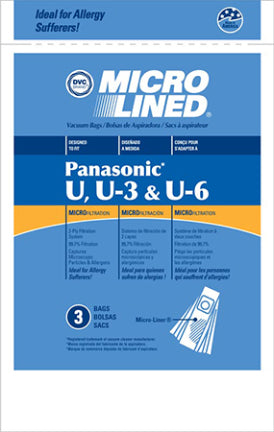 VACUUM BAG PANASONIC U/U3/U6 3PK