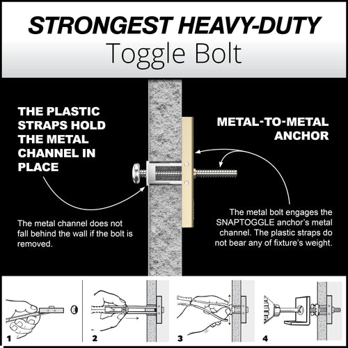 TOGGLER® Heavy-Duty Toggle Bolts Zinc-Plated Carbon Steel Channels (1/4-in x 2-1/2-in)