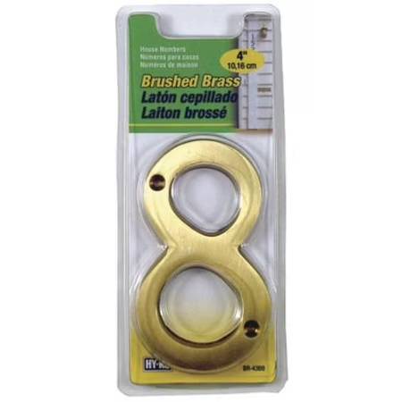 Hy-Ko Products 4 Brushed Brass Number 8