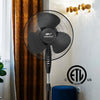 Grip Tight Tools 16 Oscillating Pedestal Fan, 3 Speed Control, Black