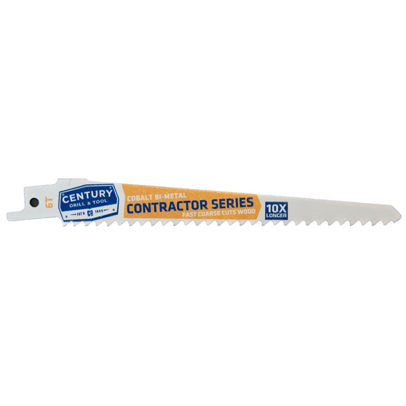 Century Drill And Tool Contractor Series Reciprocating Saw Blade 6t X 6″ (6T X 6″)