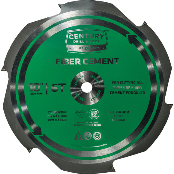 Century Drill And Tool Fiber Cement Circular Saw Blade 10″ X 6t X 5/8″ Arbor (10″ X 6T X 5/8″)