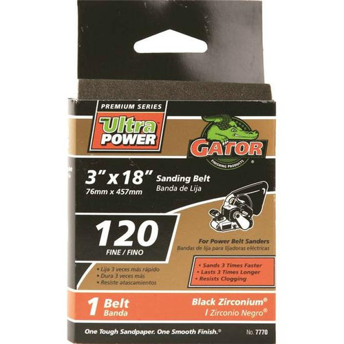 Gator Aluminum Oxide sanding belts  3 x 18 120 Grit