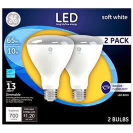 LED Flood Light Bulbs, Indoor, Soft White, 700 Lumens, 10-Watts, 2-Pk.