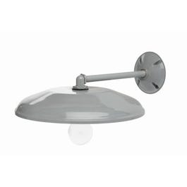 Barn/Yard Light, Round, Gray, 12-In.