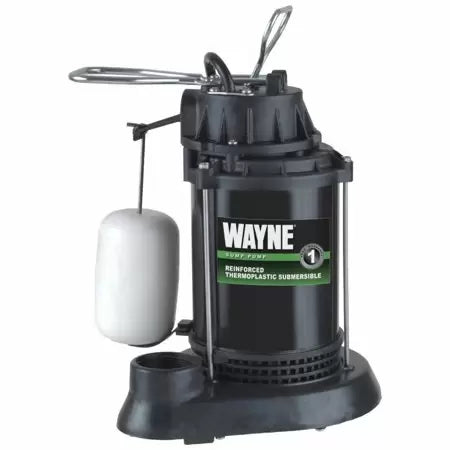 Wayne Pumps 115V Thermoplastic Submersible Sump Pump With Vertical Float Switch, 60 GPM