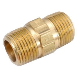 Pipe Fitting, Hex Nipple, Lead-Free Brass, 3/4-In.