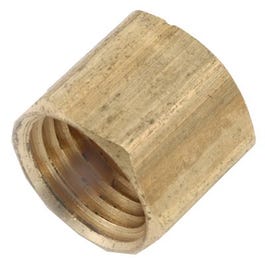 Pipe Fitting, Cap, Lead-Free Brass, 1/4-In.