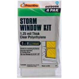 Outdoor Storm Window Kit, 3 x 6-Ft., 4-Pack