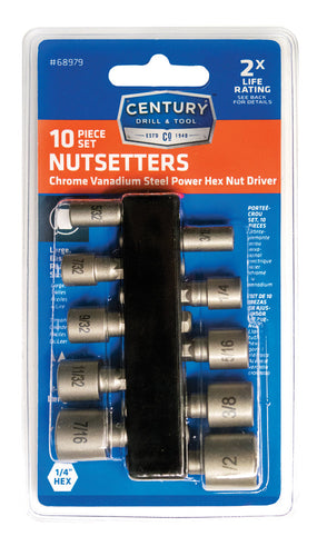 Century Drill And Tool 10 Piece Non-Magnetic Nutsetter Set