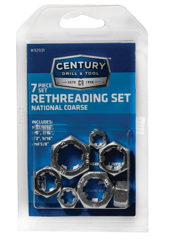 Century Drill And Tool 7 Piece Fractional Nc Rethreading Set (7 Piece)