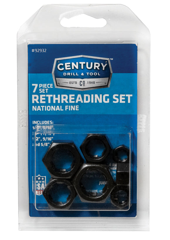 Century Drill And Tool 7 Piece Fractional Nf Rethreading Set