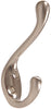 HEAVY DUTY SATIN NICKEL COAT/HAT HOOK