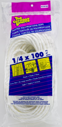 ROPE 1/4X100 TWIST WHITE POLY