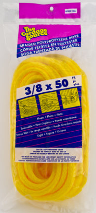 ROPE 3/8X50 YELLOW HOLLOW BRAID POLY