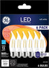 4W MED LED CAM~  40W CLEAR EQ 6PK