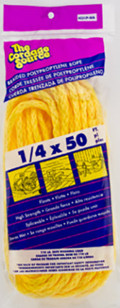 ROPE 1/4X50 HOLLOW BRAID YELLOW