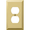 Amerelle 1-Gang Stamped Steel Outlet Wall Plate, Polished Brass