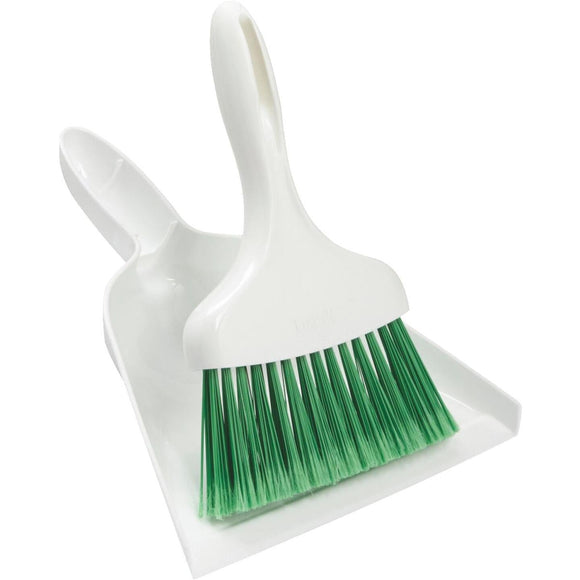 Libman 7 In. Poly Whisk Broom with Dust Pan, Green Bristles