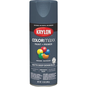Krylon Colormaxx Matte Spray Paint & Primer, Denim Blue