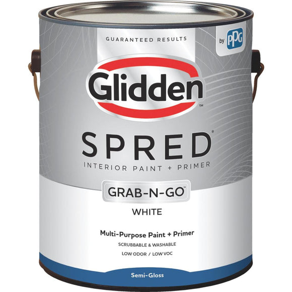 Glidden Spred Interior Paint + Primer Grab-N-Go White Semi-Gloss 1 Gallon