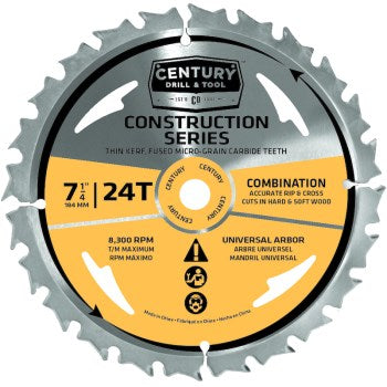 Century Drill And Tool 7-1/4 x 24T Combo Blade, Construct Bulk - Pack of 10