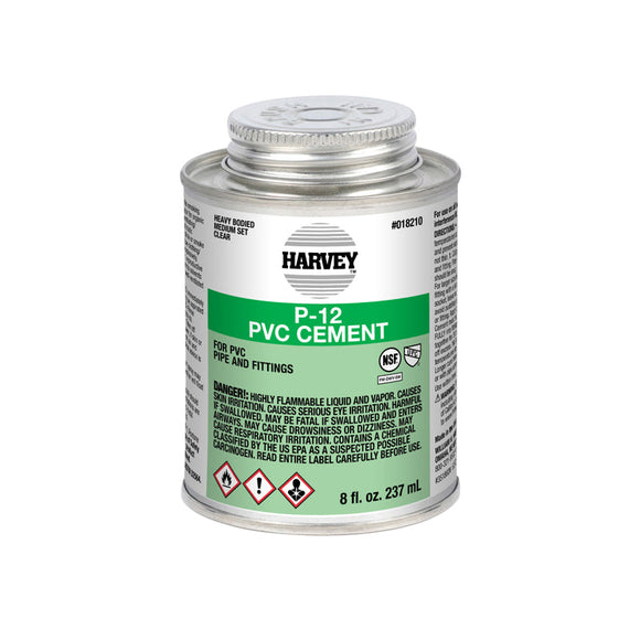 Harvey 8 oz. P-12 PVC Heavy Body Clear Cement (8 oz.)