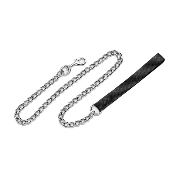 Coastal Pet Products Titan Chain Dog Leash with Nylon Handle (Black, 4.0 MM X 06')