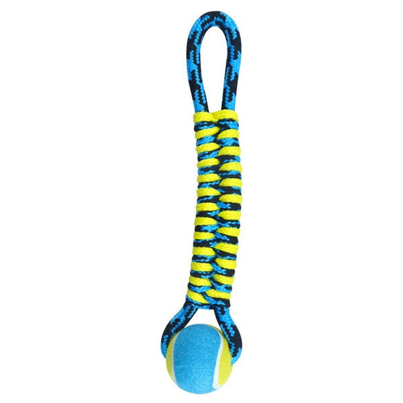 Boss Pet Park Blvd Paracord Rope Twisted Tug With Tennis Blue (Blue)